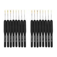 16Pcs / Set Black Knitting Needles Plastic Handle Crochet Hooks for Knit DIY Craft Loom Tool Weaving Kit Braid