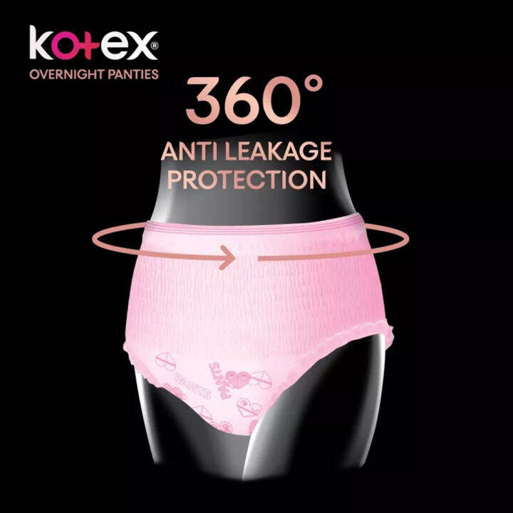 Kotex Overnight Anti Leaking Protection Disposable Panties 3 Sizes 2s Lazada