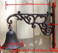 UNILOCKS European Cast Iron Door Bracket Mounts Bell Indoor Outdoor Wall Mounted Bell Bracket