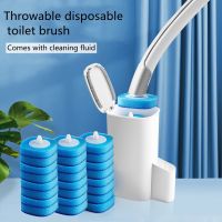 Toilet Brush Disposable with Long Handle Toilet Cleaning Brush Disposable Replaceable Brush Head Bathroom Cleaning Tools