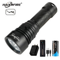 HaixnFire DV58ไฟฉายกันน้ำ7500 Lumens ความสว่างสูง IPX8 Scuba ดำน้ำไฟฉาย XM-L2 * 3โคมไฟลูกปัด Camping Light