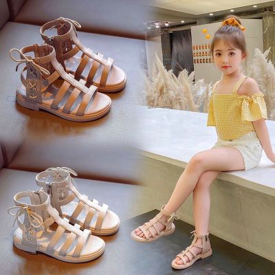 New style รองเท้าแตะเด็กผู้หญิงรองเท้าเจ้าหญิงสำหรับเด็ก 2023 ใหม่แฟชั่นสาวรองเท้าโรมันสไตล์ตะวันตกรองเท้าเด็กกันลื่นสำหรับเด็ก