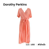 Dorothy Perkins เดรสยาวกระโปรงอัดพีท D025-15