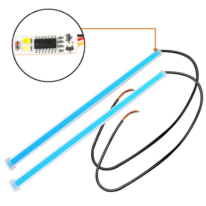 ไฟบอกทิศทาง1คู่60ซม-ไฟ-led-รถยนต์-drl-ไฟเบรก-lampu-jalan-ทิศทางเวลากลางวันกันน้ำสีขาวไฟบอกทิศทางสีเหลืองไฟเบรก