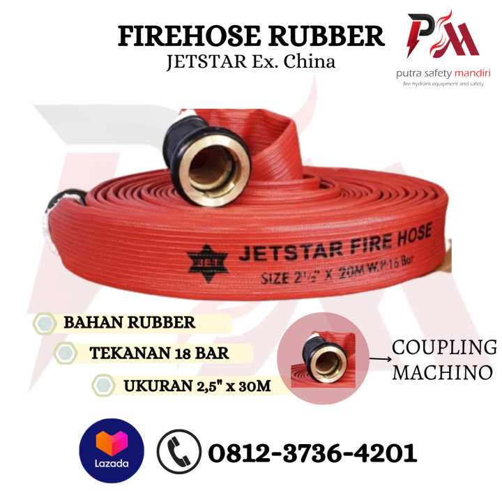 Jetstar China Fire Hose Rubber X M Selang Pemadam Kebakaran