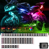 8in1 Motorcycle LED Smart Brake Lights Moto Waterproof Decorative Strip Color Lamp Wireless APP Remote Control Atmosphere Light