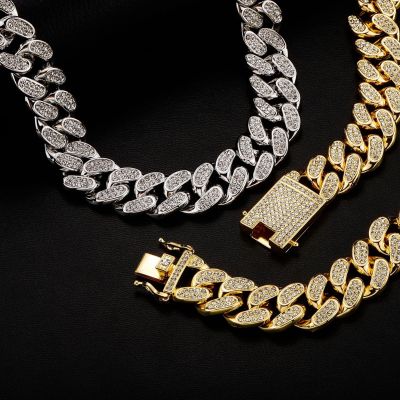 [COD] European and hip-hop new simple all-match alloy Cuban chain 20mm mens gold necklace cross-border wholesale accessories