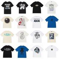 2023 FOR☊◄❈ Stussy European and American popular logo loose mosquito-repellent incense vortex 8 ball shading halo men and women with a couple short sleeve T-shirt