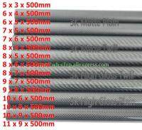 3k Carbon Fiber Tubes L 500MM OD 5mm 6mm 7mm 8mm 9mm 10mm 11mm   with 100% full carbon  Japan 3k improve material Wires Leads Adapters