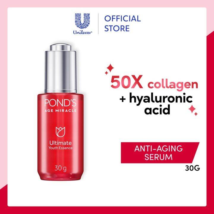 POND'S Age Miracle Anti Aging Essence with 3x Hyaluronic Acid and Niacinamide to Boost Collagen