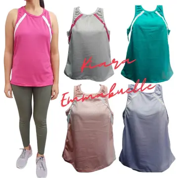 Zeneya Muscle Tee For Women Active Wear Set plain muscle shirt loose tees  sleeveless cotton sando tank top tops zumba yoga gym outfit wear womens  workout clothes free size freesize korean trendy