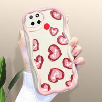 Kingsons เคสสำหรับ Realme C21 C21Y C25S C25Y C30 C31 C33 C35การ์ตูนรักเคสโทรศัพท์น้ำมันครีมพื้นขอบคลื่น C25นิ่มเคสป้องกัน