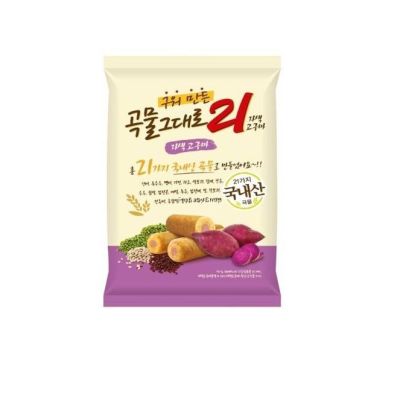 ขนมเกาหลี grain crispy roll purple sweet 곡물그대로  ทำจากธัญพืช 21ชนิด สอดไส้มันม่วง คริสปี้โรลเกาหลี 150g