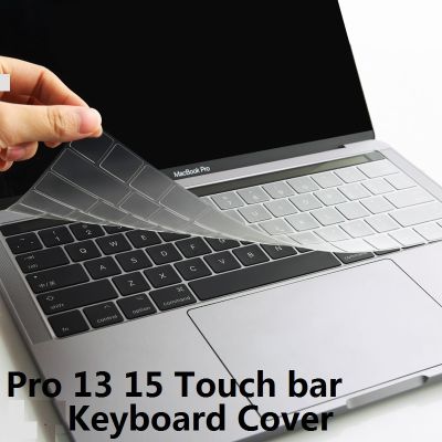 นุ่มสำหรับ MacBook Pro 13 15 2016 2018 A1706 A1989 A1707 แป้นพิมพ์ US EU SiliconFor MacBook Pro 13 15 Touch Bar แป้นพิมพ์ผิว-dliqnzmdjasfg