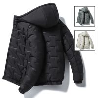 [COD] Cotton mens new winter thickened jacket trendy brand hooded down padded Korean version of the