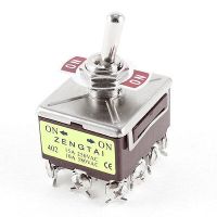 4PDT 12 Terminals On-On 2 Position Toggle Switch AC 15A/250V 10A/380V Electrical Circuitry  Parts