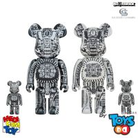 Bearbrick HR Giger X Soroyama White Chrome &amp; Black Chrome Set 400% &amp; 100%