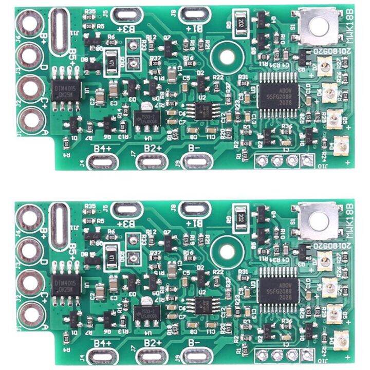 2X M18A LiIon Battery Charging Protection Circuit Board PCB for 18V