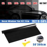 50x300cm Black Car Window Film Roll 5/15/20/25/35/50% VLT Sun Shade Anti UV Windshield Tint Film for Car Home Window Glass Tint