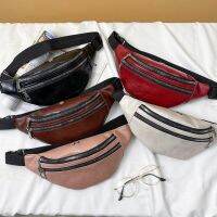 Fashion Outdoor Waist Bum Bag Genuine Leather Running Belt Pouch Zip Fanny Pack Chest Mobile Phone Cross-Body Closure Coin Purse Running Belt