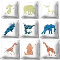 Nordic Elephant Dog Giraffe Cat Birds Pillow Case Decor Animal Cushion Cover for Sofa Pillowcase Pillow Covers 45x45cm