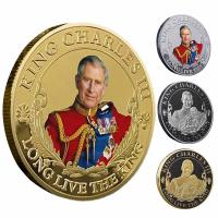 King Charles III เหรียญที่ระลึกโลหะ British Royal The King Of UK Challenge Coins พวงกุญแจ งานฝีมือ ของที่ระลึก คอลเลกชันของขวัญ-iodz29 shop