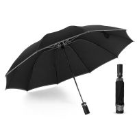 Inverted UmbrellaTravel Portable Windproof Folding Umbrella,10Ribs Auto OpenClose Umbrella,Reflective Stripes for Night Safety