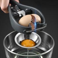 ❦ Handheld Stainless Steel Egg Opener with Egg Yolk White Separator Easy Eggshell Cutter Separator Egg Tool Kitchen Accessorie