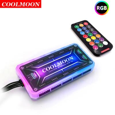 COOLMOON RGB Fans Remote Controller DC12V 5A Color Controller with 10 6Pin Fan Ports 2 4Pin Light Bar Ports for COOLMOON Fans