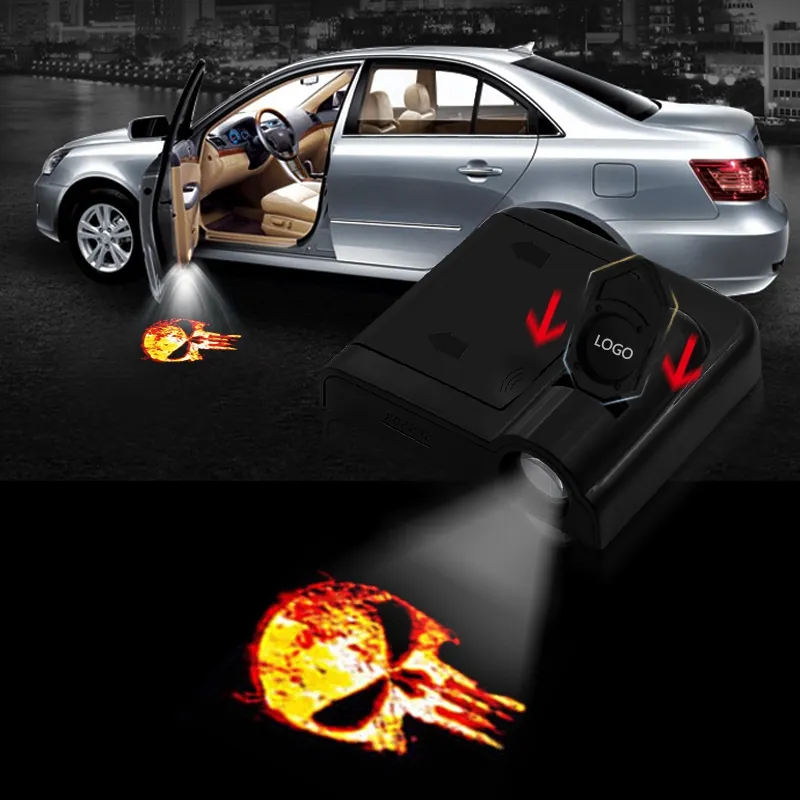 2Pcs Car Door Logo Light Welcome Lamp Laser Light for Skull HD 3D Universal  Wireless Projector Light Atmosphere Car Light Car Accessories Lazada PH