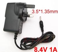 1PCS 8.4V 1A High quality polymer lithium battery charger 8.4 V1A Power Adapter Charger Dual IC 8.4V1A DC 3.5mmx 1.35mm UK plug