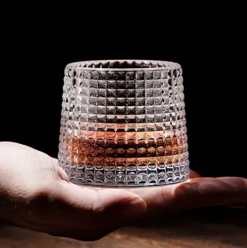 Thickened rotating crystal glass ins-style Nordic whiskey glass