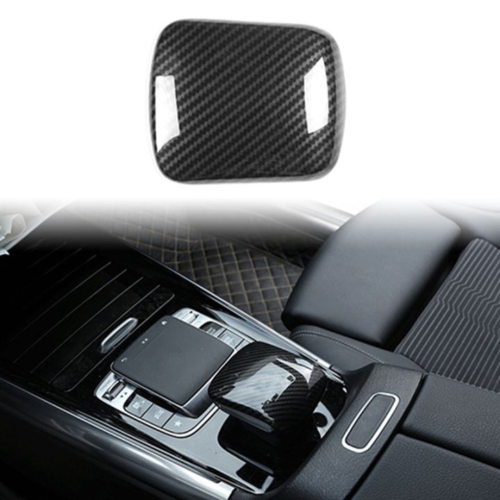 car-carbon-fiber-center-control-armrest-box-head-cover-gear-head-cover-trim-for-mercedes-benz-glb-b-class-2020