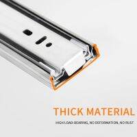 CXHIIA Thickened Silent Stainless Steel Track Wardrobe Drawer Three-Section Track Slide Static