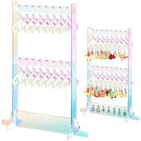 【LZ】♀๑ↂ  Clear Acrílico Jóias Display Rack Pendurado Roupas Stand Store Manager Display Racks Brincos Cabides De Armazenamento 16Pcs