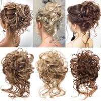 HUAYA Synthetic Curly Donut Chignon With Elastic Band Scrunchies Messy Hair Bun Updo Hairpieces Extensions for Women