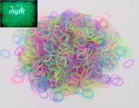 【hot】✵  200Pcs New Rubber Loom Bands Lovers Hand Bangles Fluorescent Night Glowing Band Wri