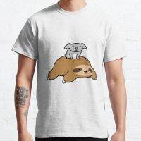 Koala And Sloth Saradaboru T Shirt Harajuku Washed Gift Trend Tops Cotton Short Sleeve Streetwear Newest Casual Unsex