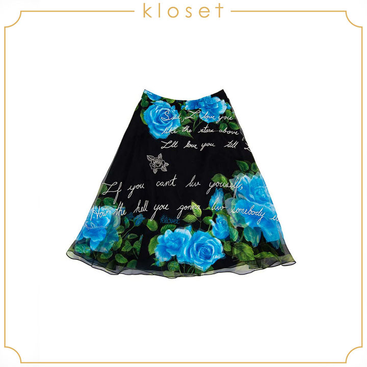 kloset-love-never-fail-skirt-pf20-s003-กระโปรงแฟชั่น-กระโปรงสั้น-กระโปรงพิมพ์ลาย-เสื้อผ้าแฟชั่น
