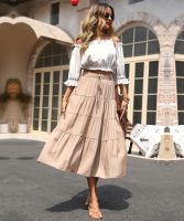 【CC】△  Skirts Beach New Fashion Soft Color All-match Pleats