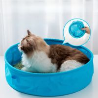 50CM Portable Travel Pet Litter Box for Cat Outdoor Bedpans Dog Toilet Tray with Cat Litter Shovel Folding Litter Tray for Kitty