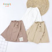 Cocandy Official Store Áo dài cho bé chất liệu thô cotton màu be, nâu,