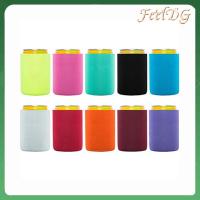 FEELDG 3Pcs ฉนวนกันความร้อน ปลอกเก็บความเย็นกระป๋องเบียร์ นุ่มนุ่มๆ ใช้ซ้ำได้ ที่ทำความเย็นกระป๋องเบียร์ แบบพกพาได้ เก็บความอบอุ่น ปลอกแขนกระป๋องเบียร์