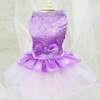 Pet Costume  Eye-catching   Pet Dress See-through Mesh Bow-knot Decor Pet Wedding Dress Dresses