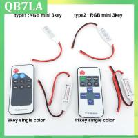 QB7LA Store 12V mini RGB Led Strip light 9 11 3 Keys Remote Controller DC wire connector for SMD 3528/5050/5730/5630/LED Strip lights