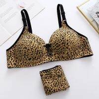 （A So Cute） SexyPrint Underwear Women 39; SSteel Ring GatherMiddle Aged ThinBralette Push Up Brassiere