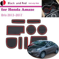 ยางประตู Groove สำหรับ Honda Brio Amaze DF1 2013 ~ 2017ถ้วยผู้ถือ Cushion Gate Storage Slot Coaster Dust-Proof สติกเกอร์ Accessorie