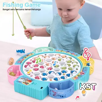 Jual Mainan Pancing Ikan Kolam Pancingan Magnet Anakm Magnetic Fishing Game  Floating Fish Toy with Inflatable Pool Rod Fun Outdoor Fishing Game