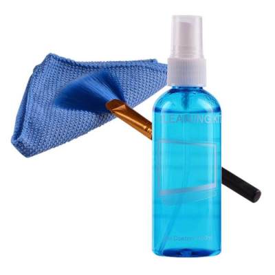 Phone Screen Cleaner Spray Kit Portable Computer TV Screen Cleaner with Brush Towel Electronic Device Screen Cleaner for Laptop Phone ordinary