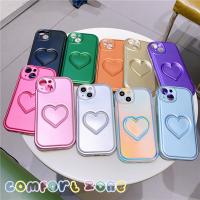 3D เคส IMD แบบหนารูปหัวใจสำหรับ iPhone 15 14 13 Pro Max เคส Iphone14 Iphone13ฝาครอบโทรศัพท์